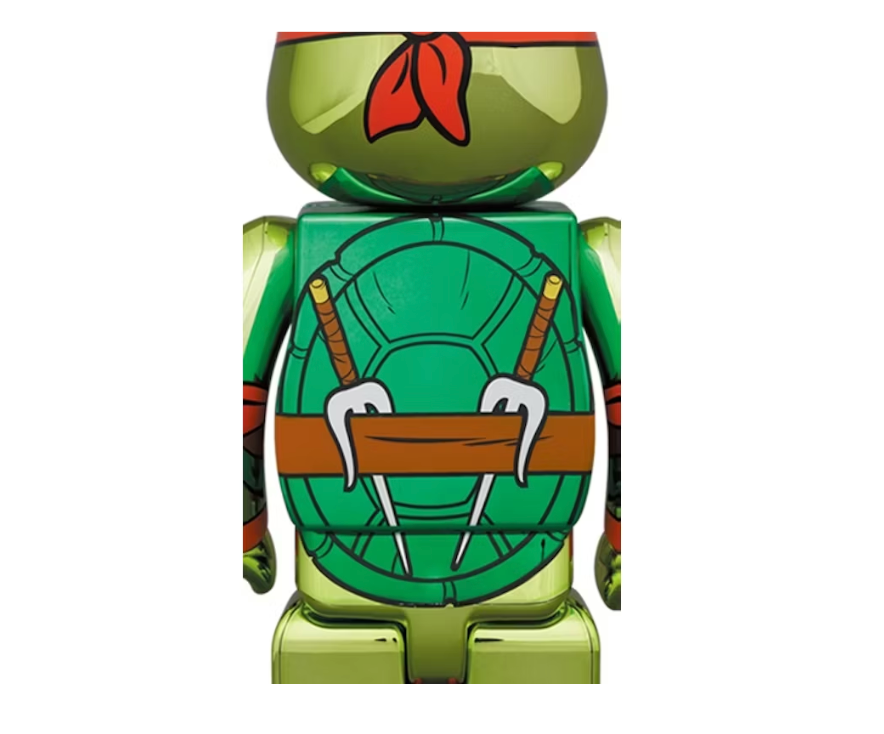 Bearbrick x Teenage Mutant Ninja Turtles Raphael Chrome 100% & 400% Set