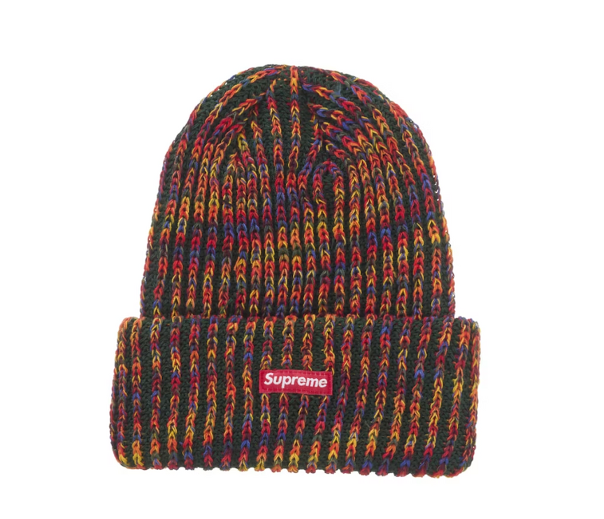 Supreme Rainbow Loose Gauge Beanie Olive