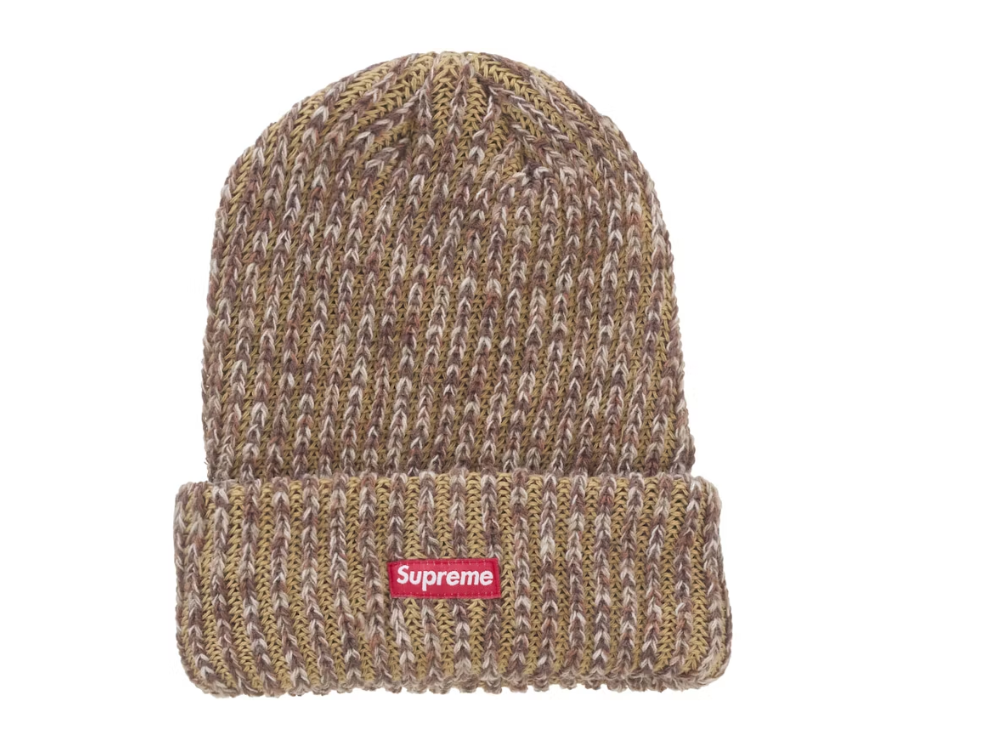 Supreme Rainbow Loose Gauge Beanie Tan