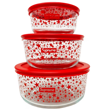 Supreme Pyrex Bowls (Set of 3) Red