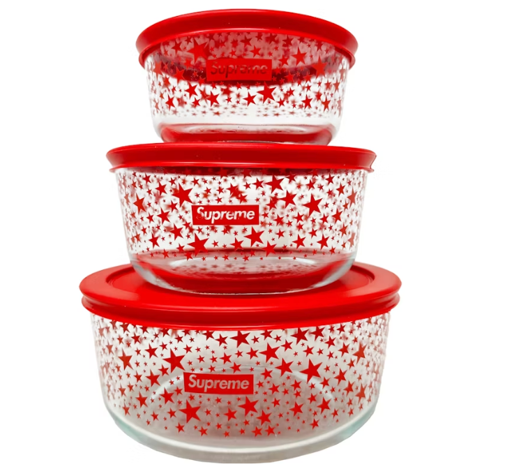 Supreme Pyrex Bowls (Set of 3) Red