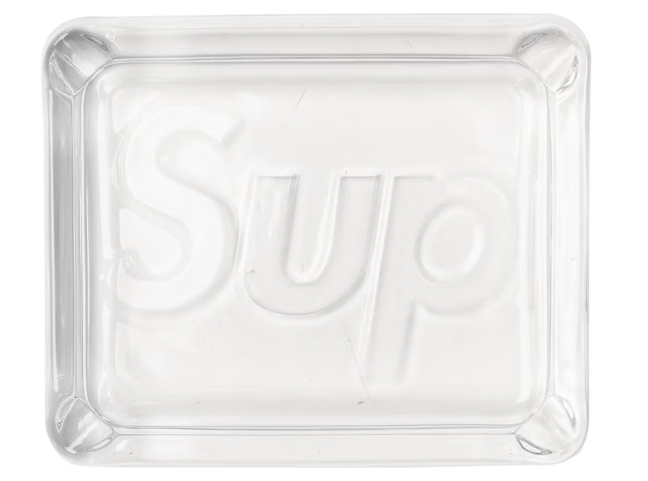 Supreme Debossed Glass Ashtray Clear