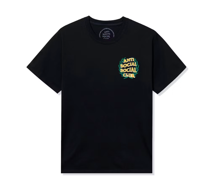 Anti Social Social Club Laurel Logo Flip Tee Black