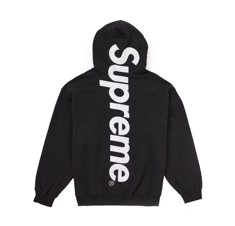 Supreme Satin Applique Hooded Sweatshirt (FW24) Black