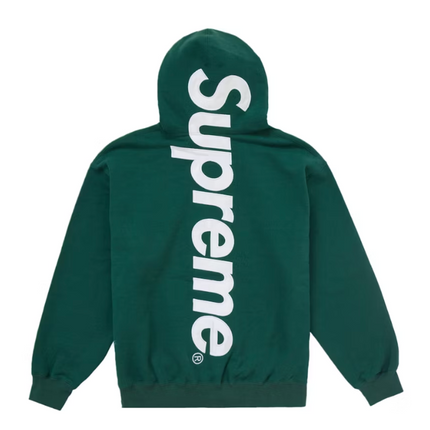 Supreme Satin Applique Hooded Sweatshirt (FW24) Dark Green