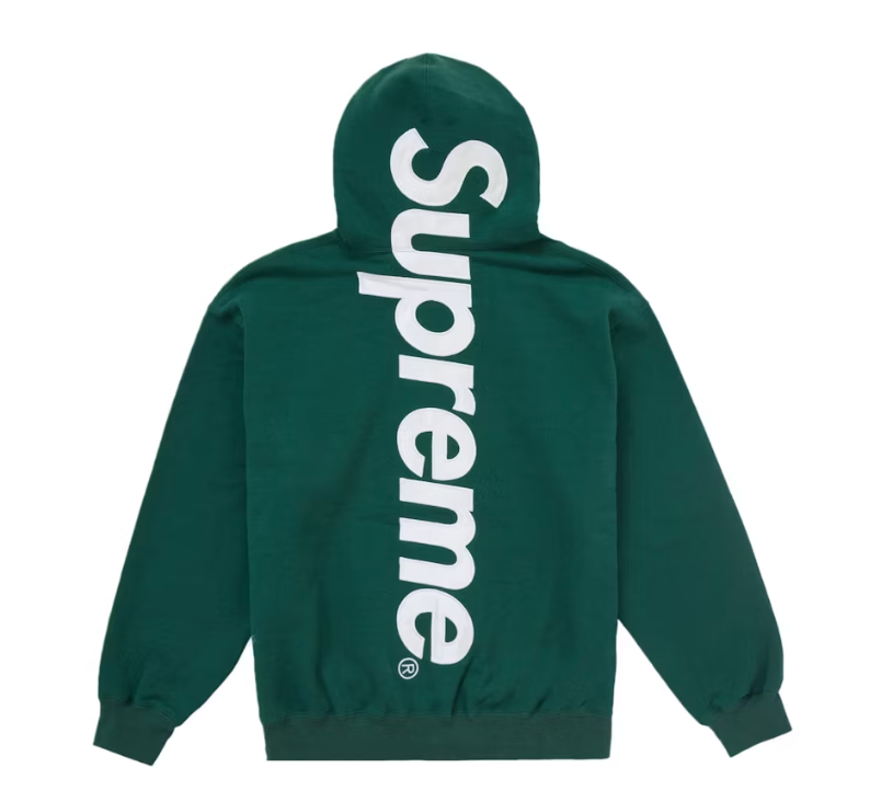 Supreme Satin Applique Hooded Sweatshirt (FW24) Dark Green