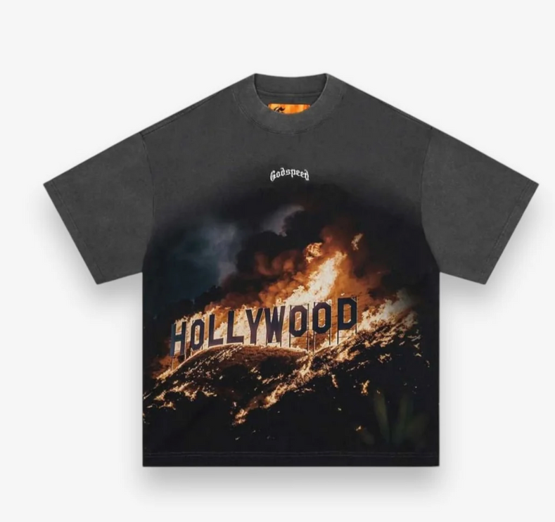 God Speed Hollywood Fire Tee Grey