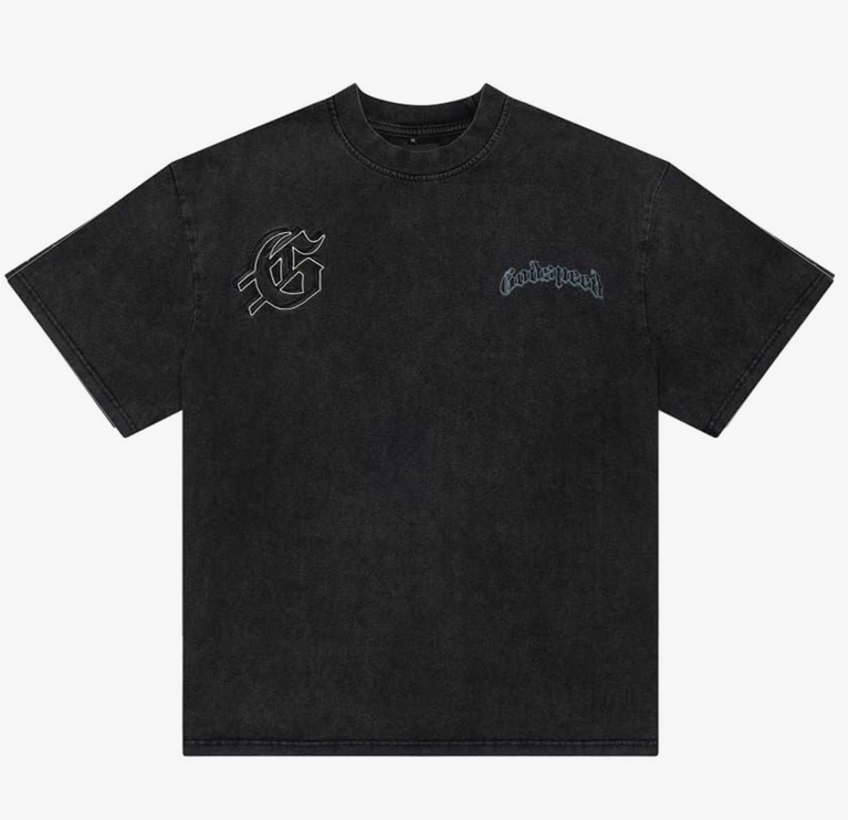 God Speed Cowboy Horses Tee Washed Black