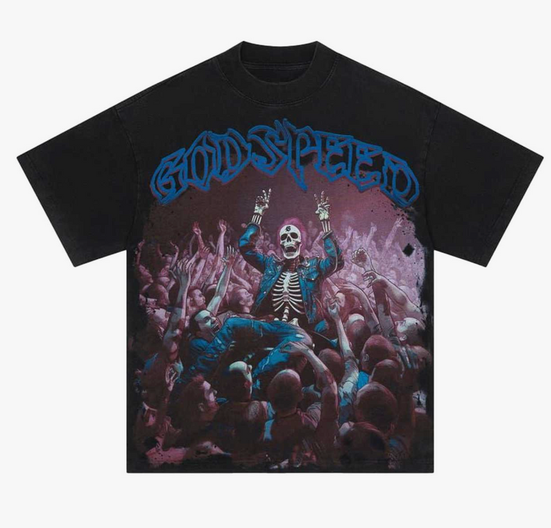 God Speed Crowd Surf Tee Black Wash