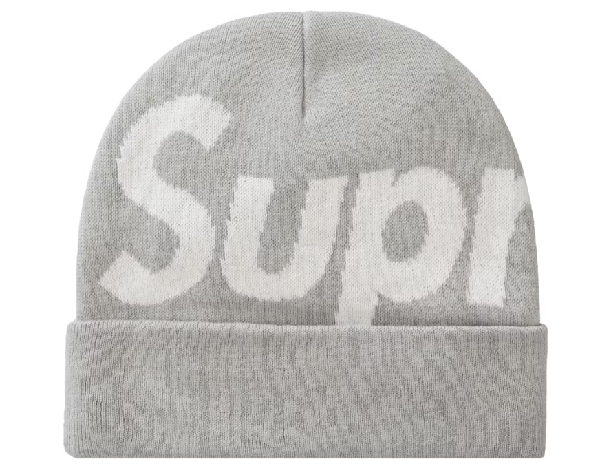 Supreme Big Logo Beanie (FW23) Grey