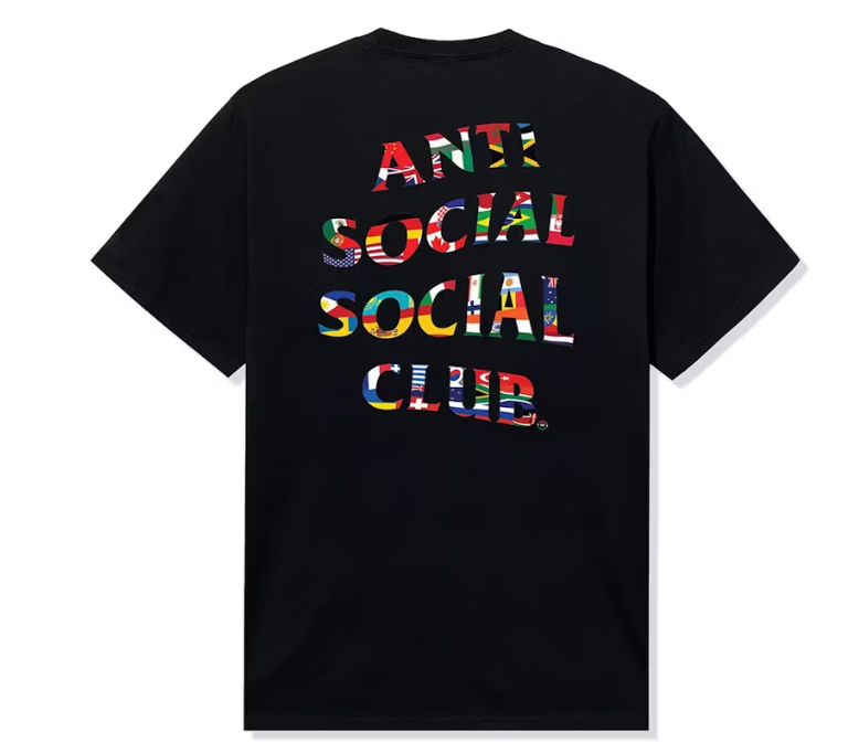 Anti Social Social Club Flag Collage Tee Black