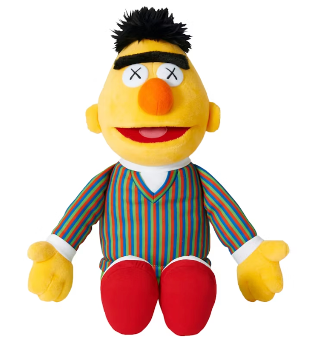 KAWS Sesame Street Uniqlo Bert Plush Toy Yellow