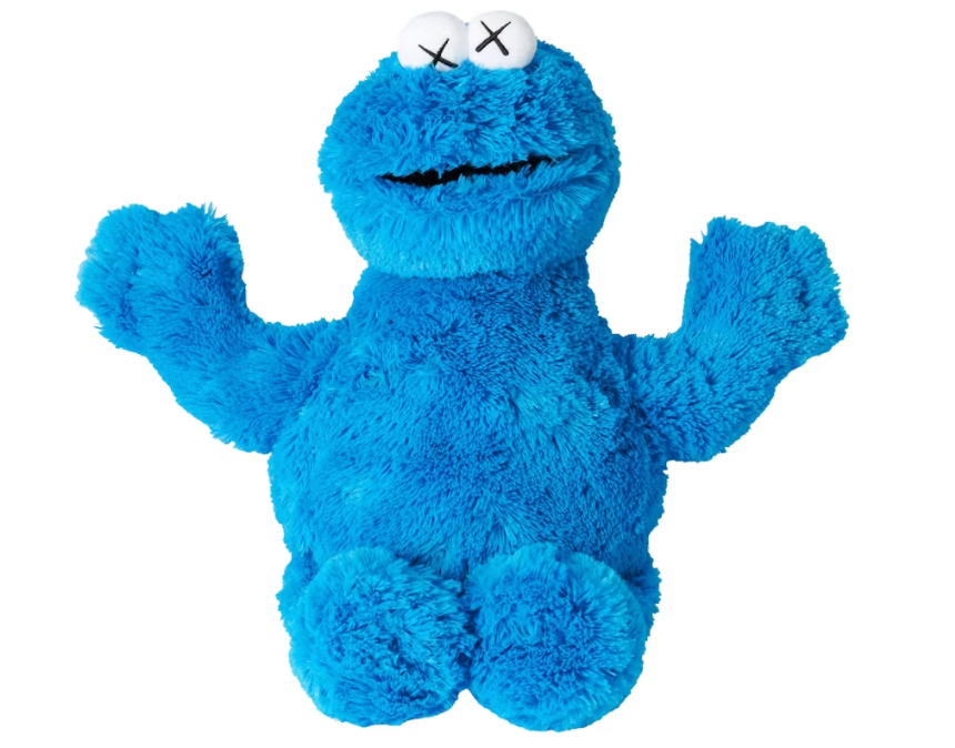 KAWS Sesame Street Uniqlo Cookie Monster Plush Toy Blue