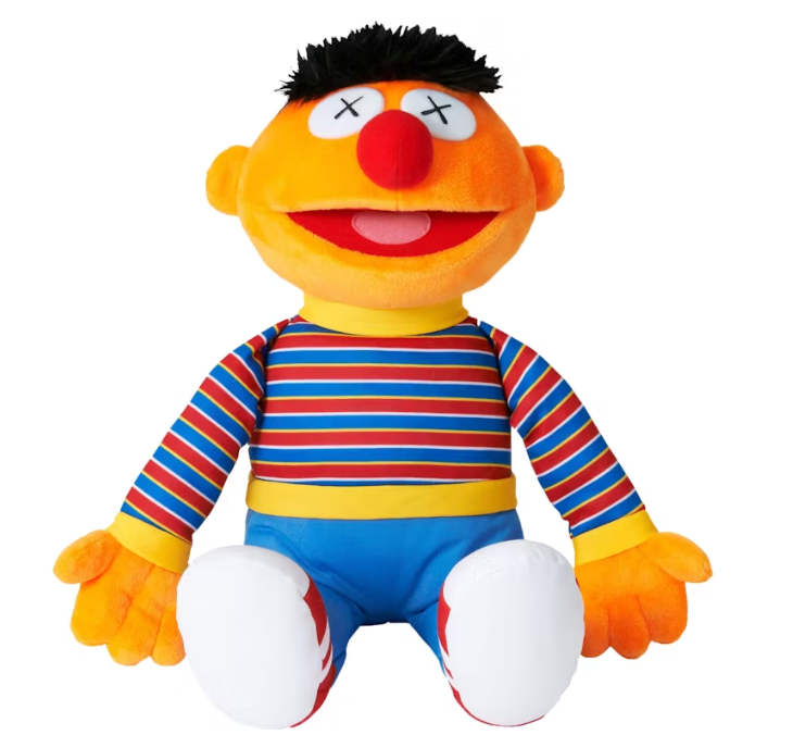 KAWS Sesame Street Uniqlo Ernie Plush Toy Orange