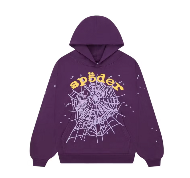 Sp5der Star OG Web V2 Hoodie Purple