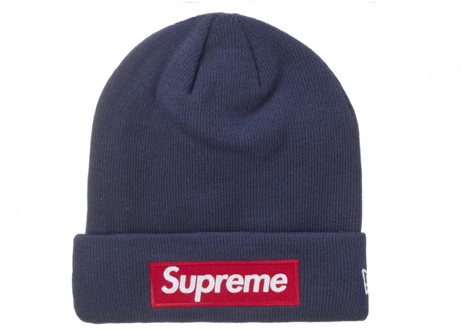 Supreme New Era Box Logo Beanie (FW24) Navy