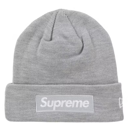 Supreme New Era Box Logo Beanie (FW24) Heather Grey