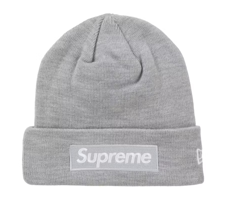 Supreme New Era Box Logo Beanie (FW24) Heather Grey