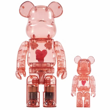 Bearbrick x Emotionally Unavailable Red Heart 100% & 400% Set Red