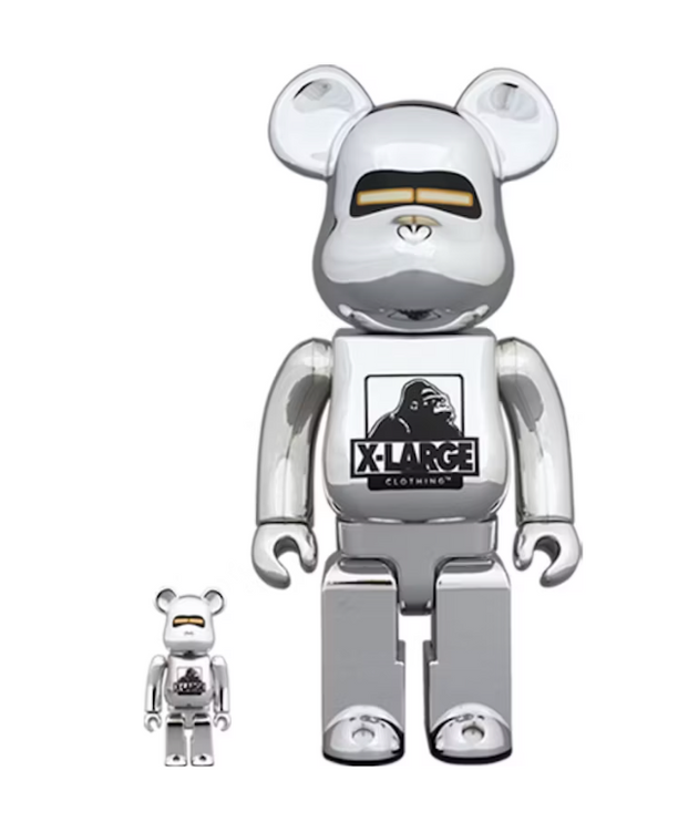 Bearbrick x Xlarge x Hajime Sorayama 100% & 400% Set Chrome