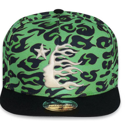 Hellstar Cheetah Print Fitted Hat Green