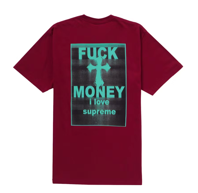Supreme Fuck Money Tee Cardinal