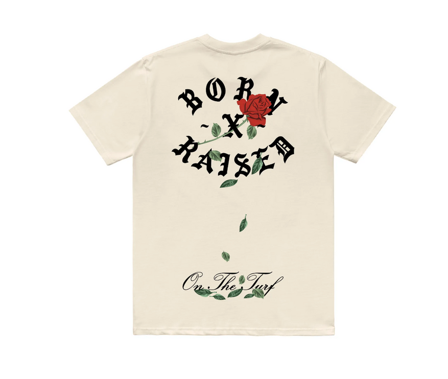 Born X Raised Red Rose Rocker Tee Cream