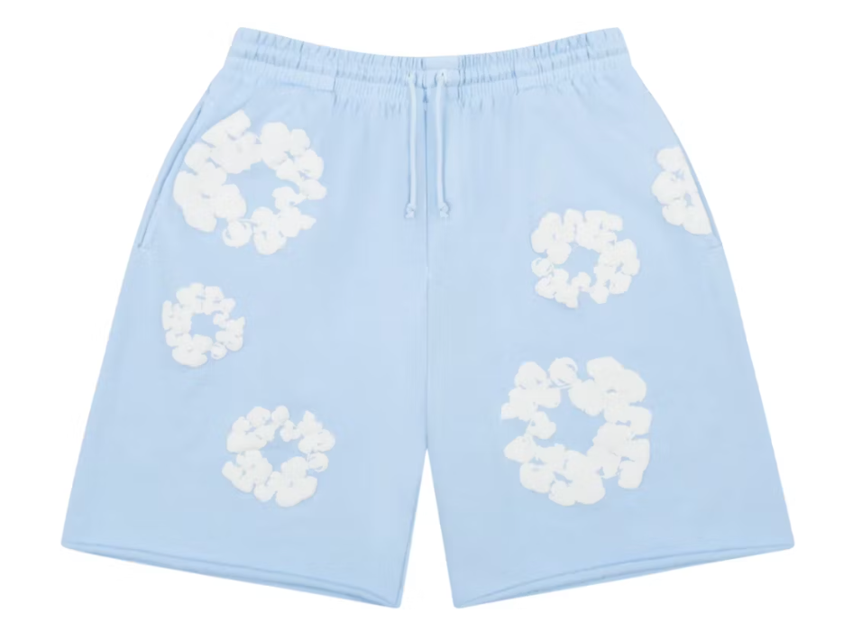 Denim Tears The Cotton Wreath Sweatshorts Powder Blue