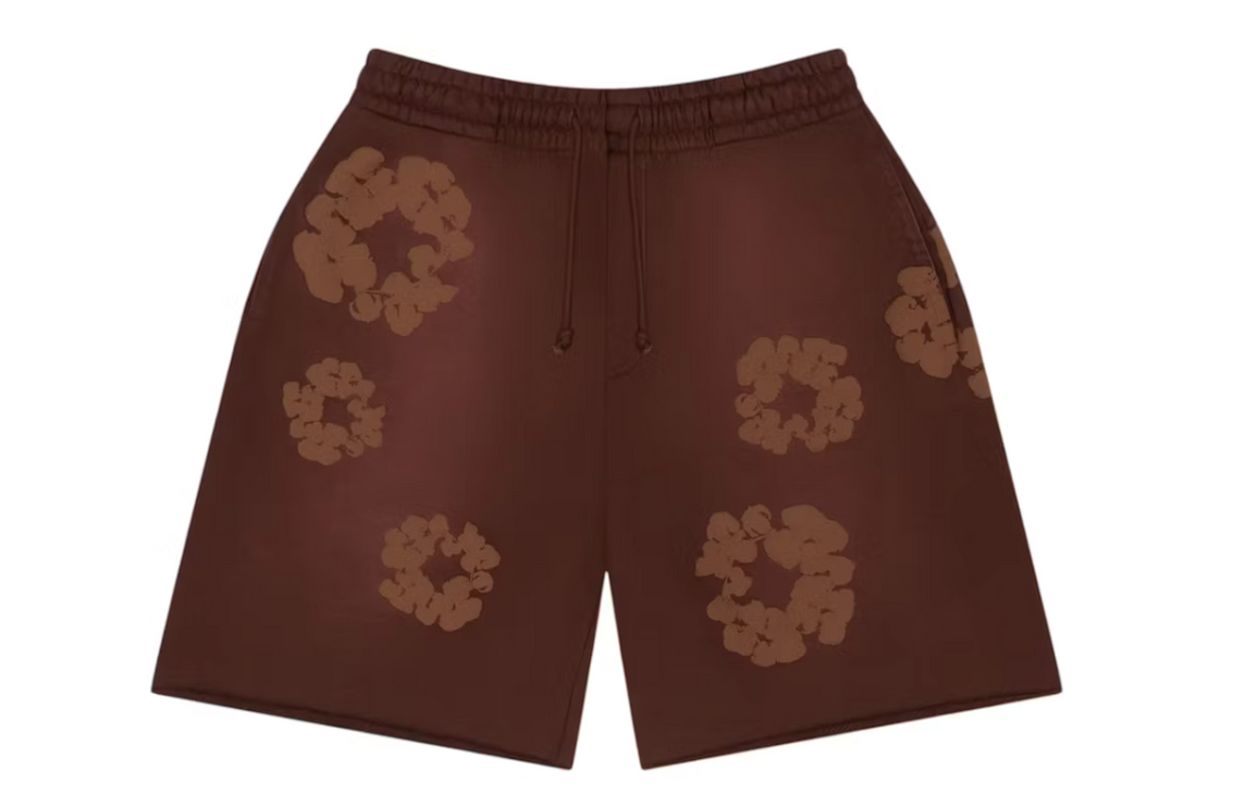 Denim Tears Mono Cotton Wreath Sweat Shorts Brown