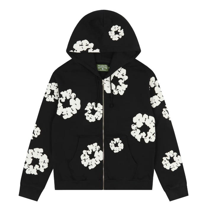 Denim Tears Cotton Wreath Zip Hoodie Black