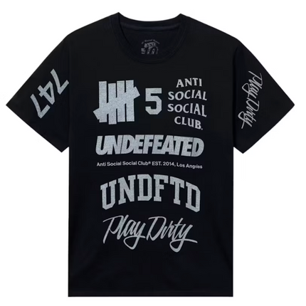Anti Social Social Club x Undefeated Schizophrenia Reflective Tee Black