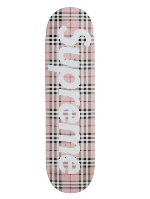 Supreme Burberry Skateboard Deck Pink