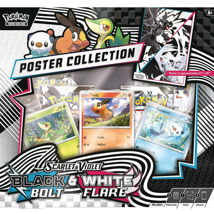 Pokemon TCG Scarlet & Violet 10.5 Unova Poster Collection Box - 4 Packs