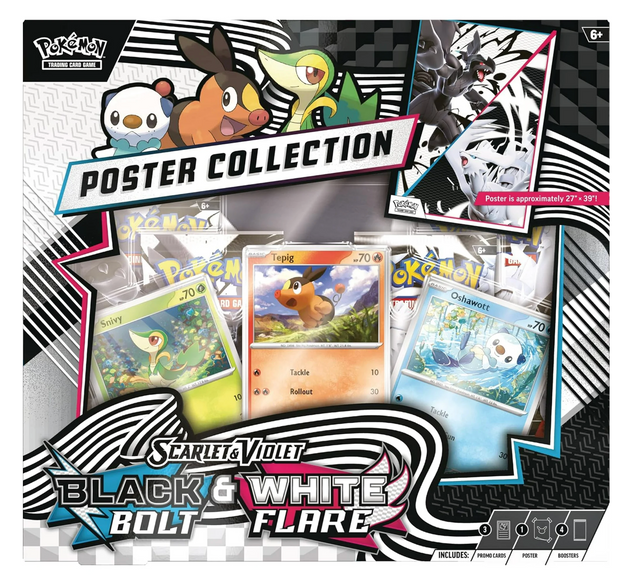 Pokemon TCG Scarlet & Violet 10.5 Unova Poster Collection Box - 4 Packs