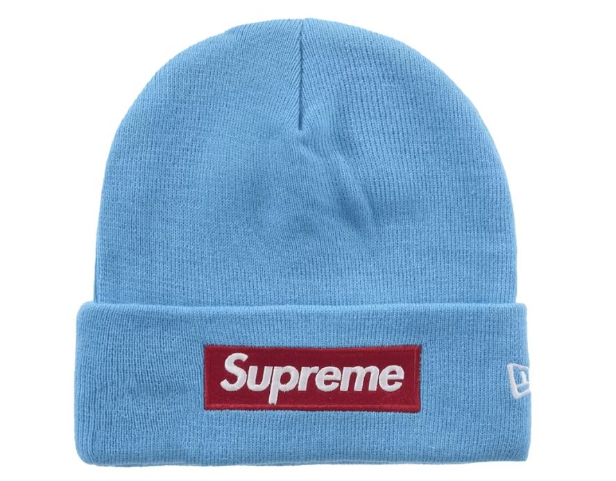 Supreme New Era Box Logo Beanie (FW25) Cyan