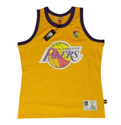 Takashi Murakami ComplexCon x LA Lakers M&N Basketball Jersey Gold