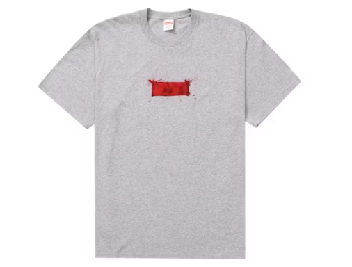 Supreme Ralph Steadman Box Logo Tee Heather Grey