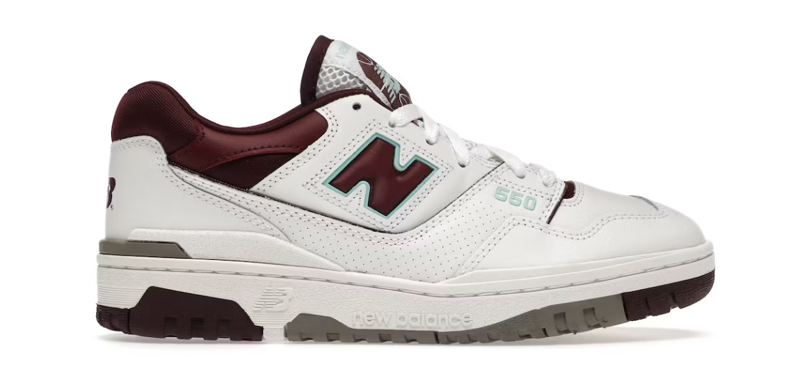 New Balance 550 Burgundy Cyan